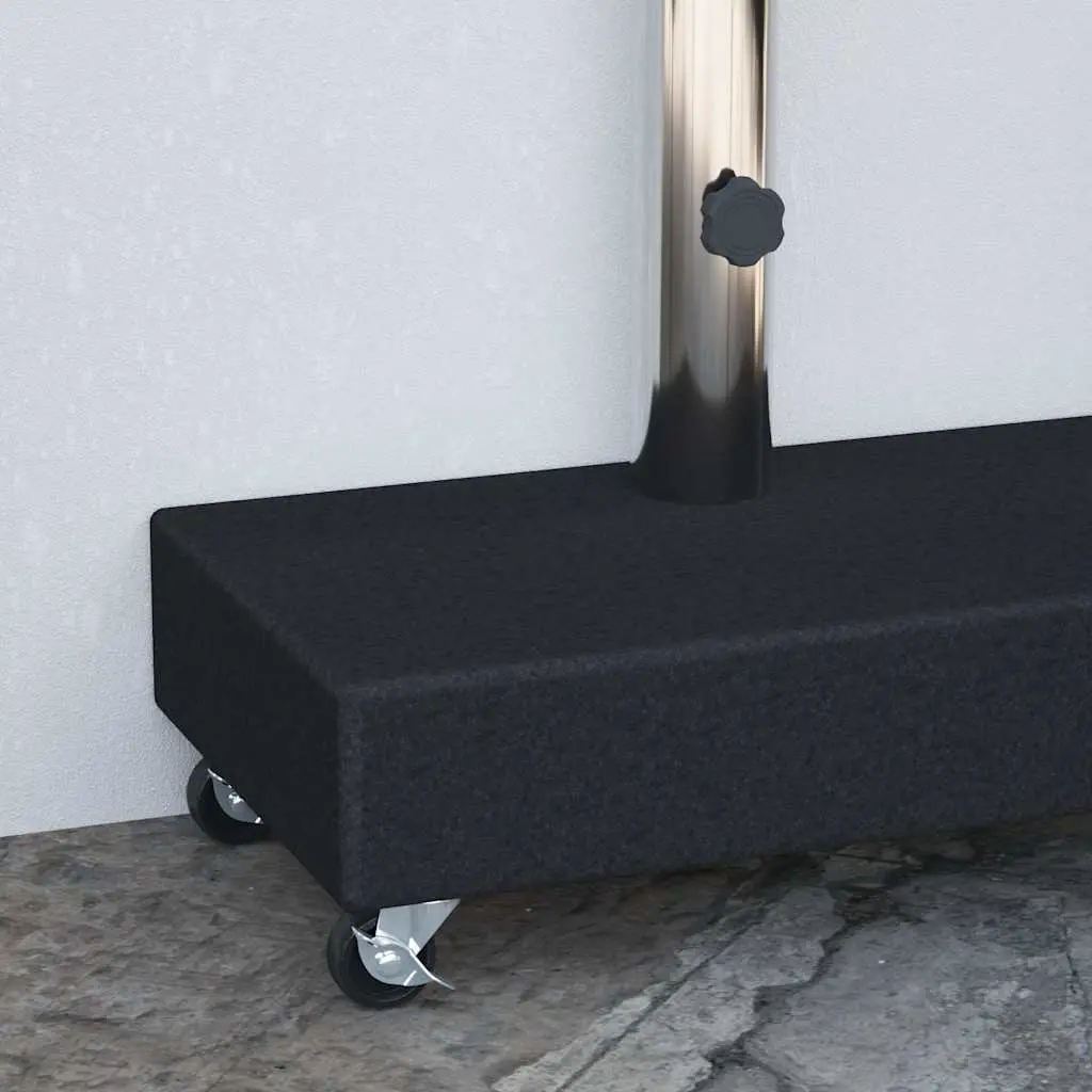 Umbrella Base Black Outdoor Garden Parasol Stand Holder Granite Heavy Duty 45 x 25 x 8 cm