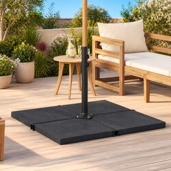 Reliable 25kg Black Granite Base Stand for Your Parasol