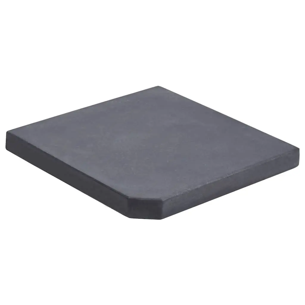 Square Granite Umbrella Base Stand Black 25kg Heavy Duty Weight Plate for Garden Parasol Stability