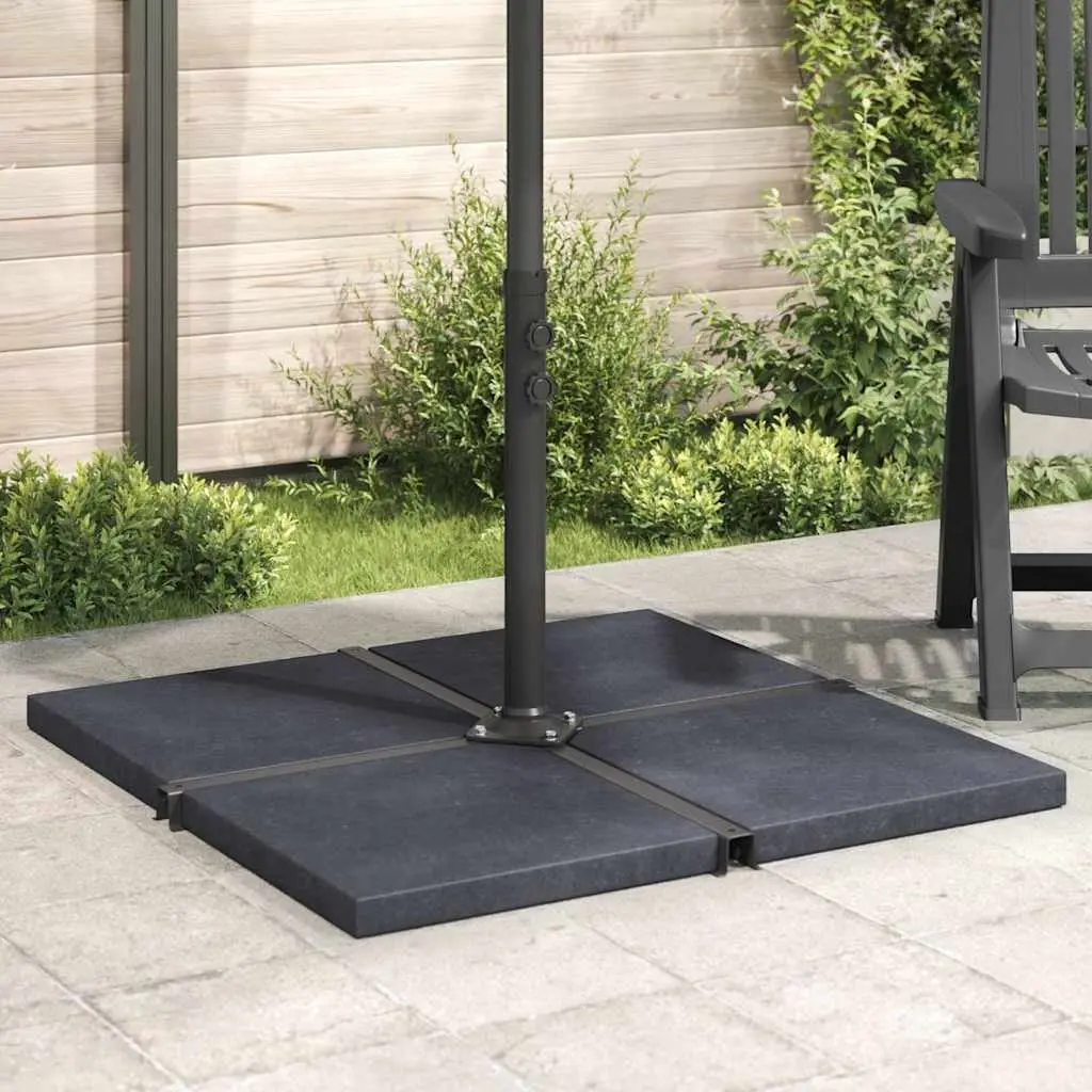 Square Granite Umbrella Base Stand Black 25kg Heavy Duty Weight Plate for Garden Parasol Stability