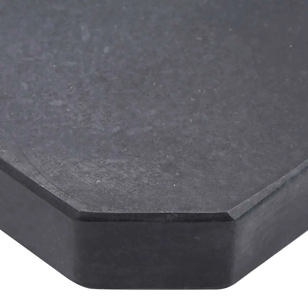 Square Granite Umbrella Base Stand Black 25kg Heavy Duty Weight Plate for Garden Parasol Stability