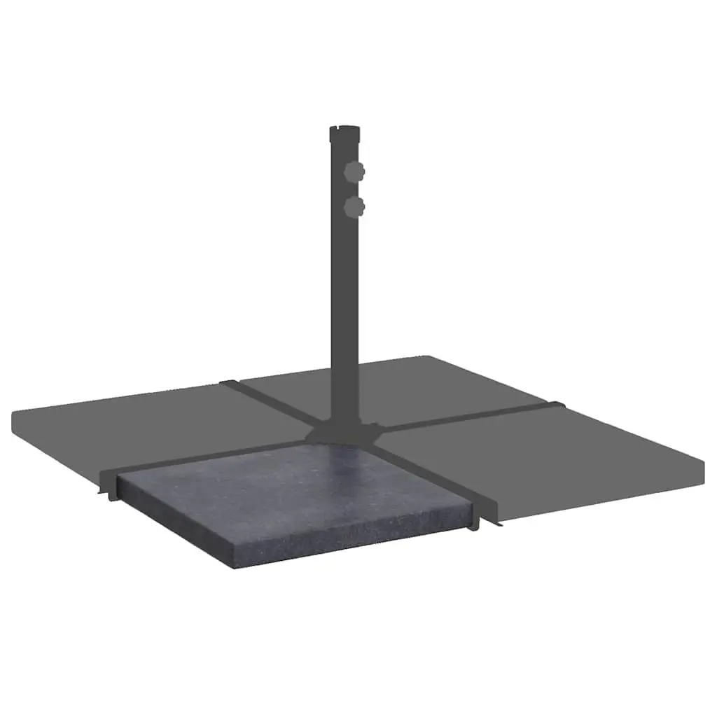 Square Granite Umbrella Base Stand Black 25kg Heavy Duty Weight Plate for Garden Parasol Stability