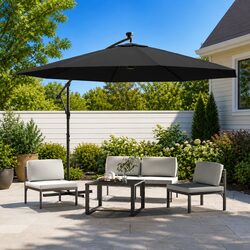 Warm and Reliable Cantilever Garden Parasol with LED Lights