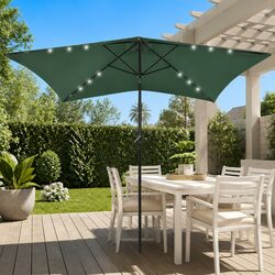 Reliable Green Garden Parasol with LED Lights