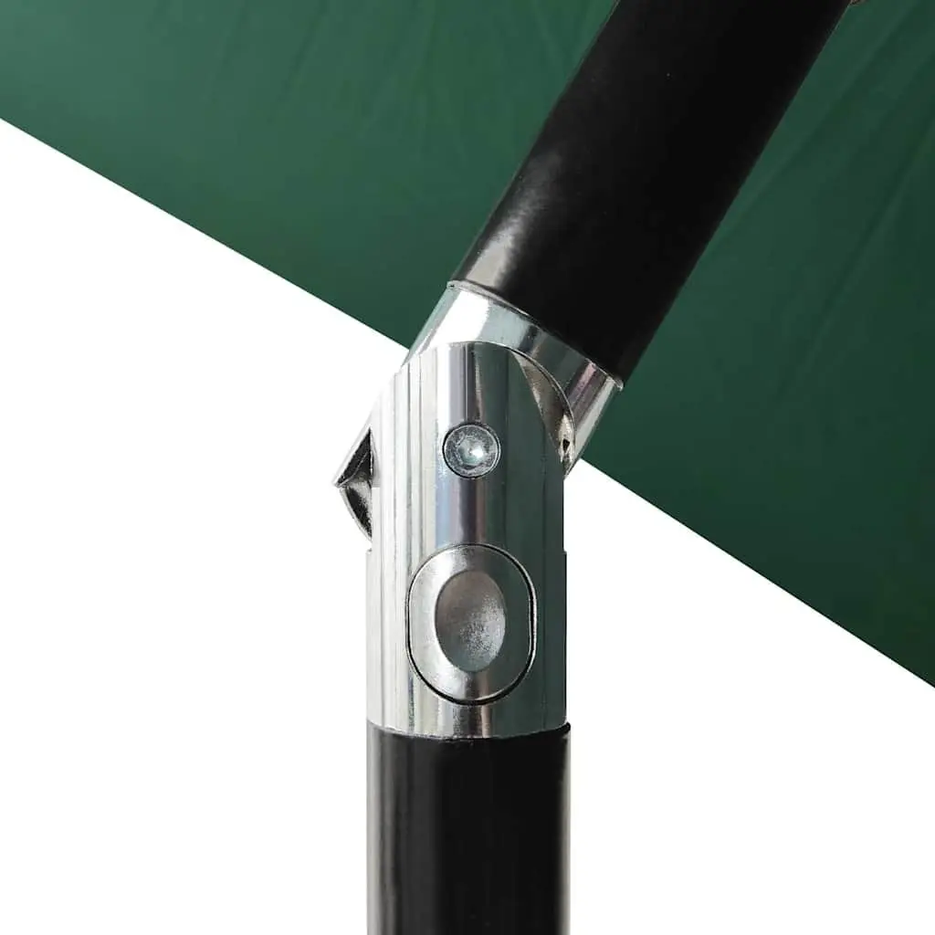 Garden Parasol UV Protection 2x3m Green Outdoor Patio Umbrella with Solar Powered LED Lights