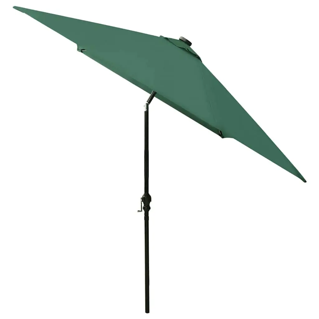 Garden Parasol UV Protection 2x3m Green Outdoor Patio Umbrella with Solar Powered LED Lights