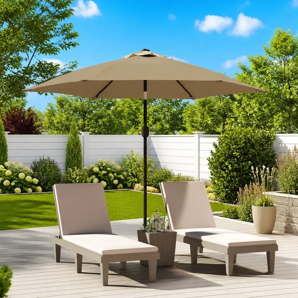 Replacement Parasol Fabric UV Protection 300cm Taupe