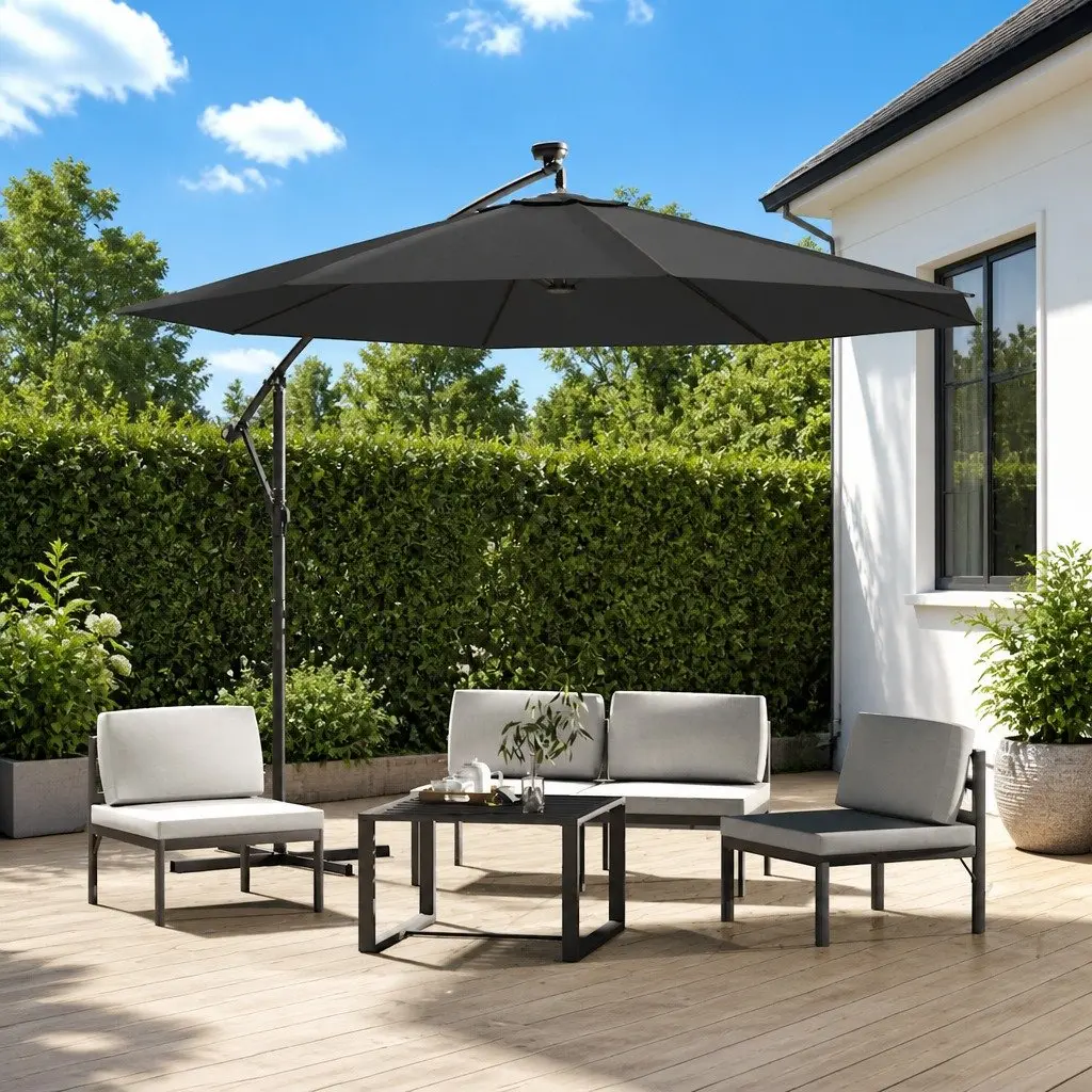 Replacement Fabric Cantilever Umbrella Cover 350cm Anthracite Outdoor Parasol