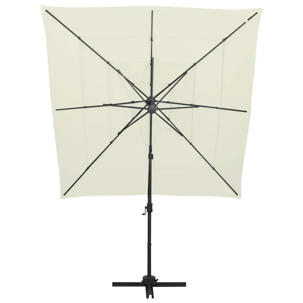 4-Tier Garden Parasol Outdoor Sunshade 250x250cm Beige