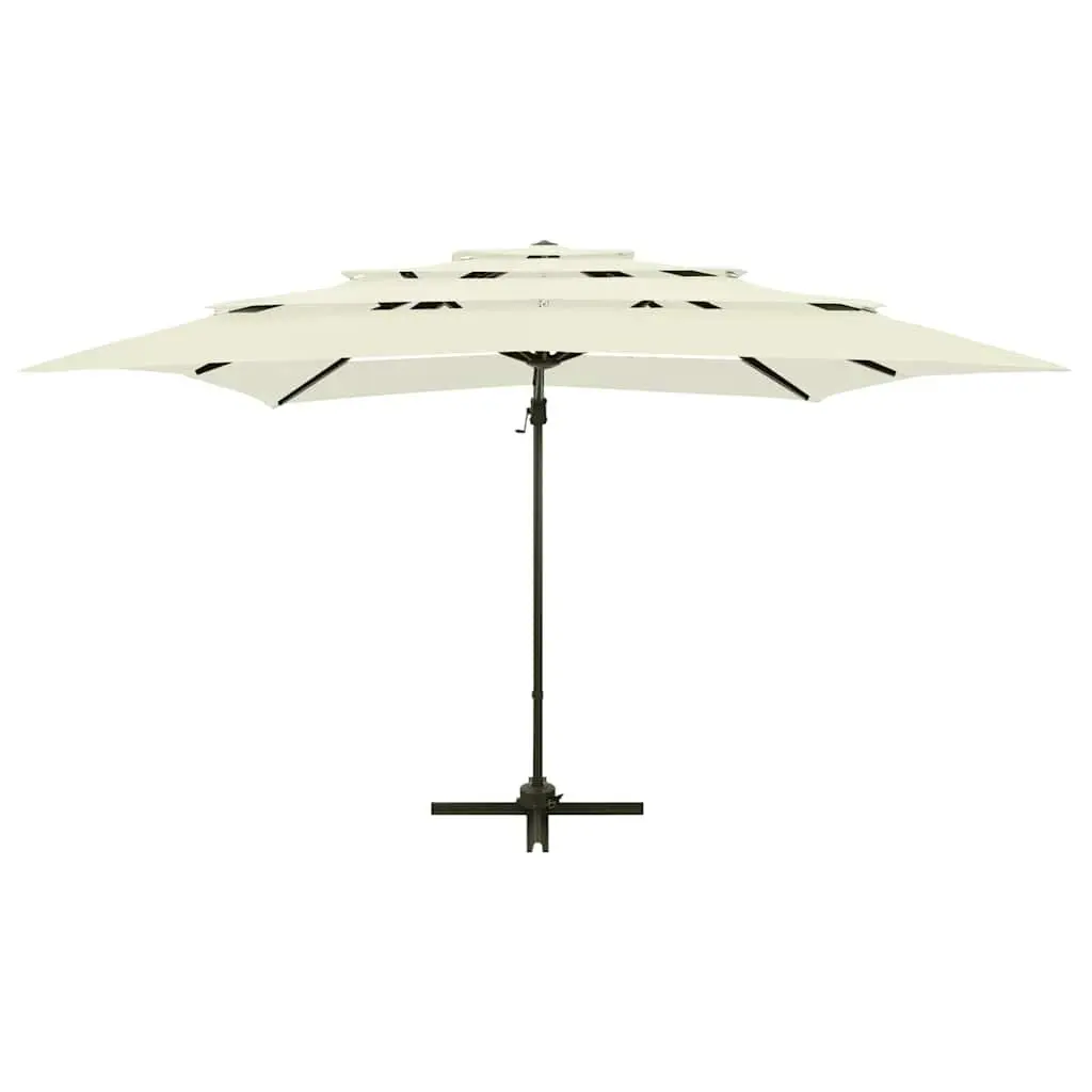 4-Tier Garden Parasol Outdoor Sunshade 250x250cm Beige