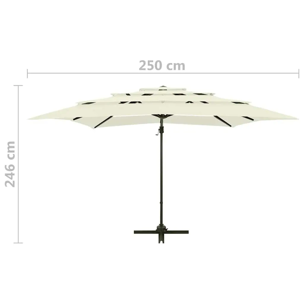 4-Tier Garden Parasol Outdoor Sunshade 250x250cm Beige