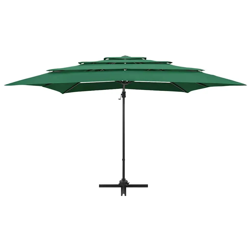 4-Tier Garden Parasol Outdoor Sunshade Green 250x250cm