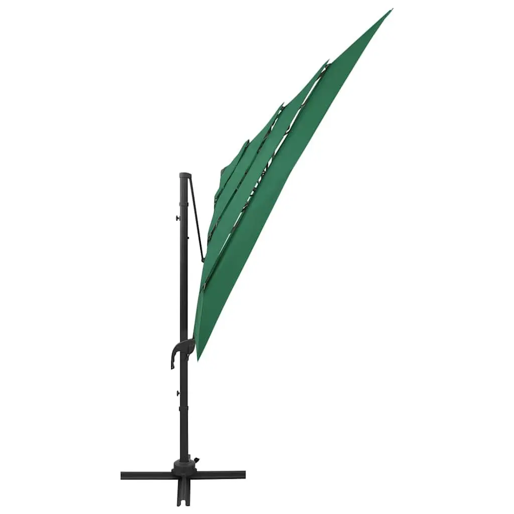 4-Tier Garden Parasol Outdoor Sunshade Green 250x250cm