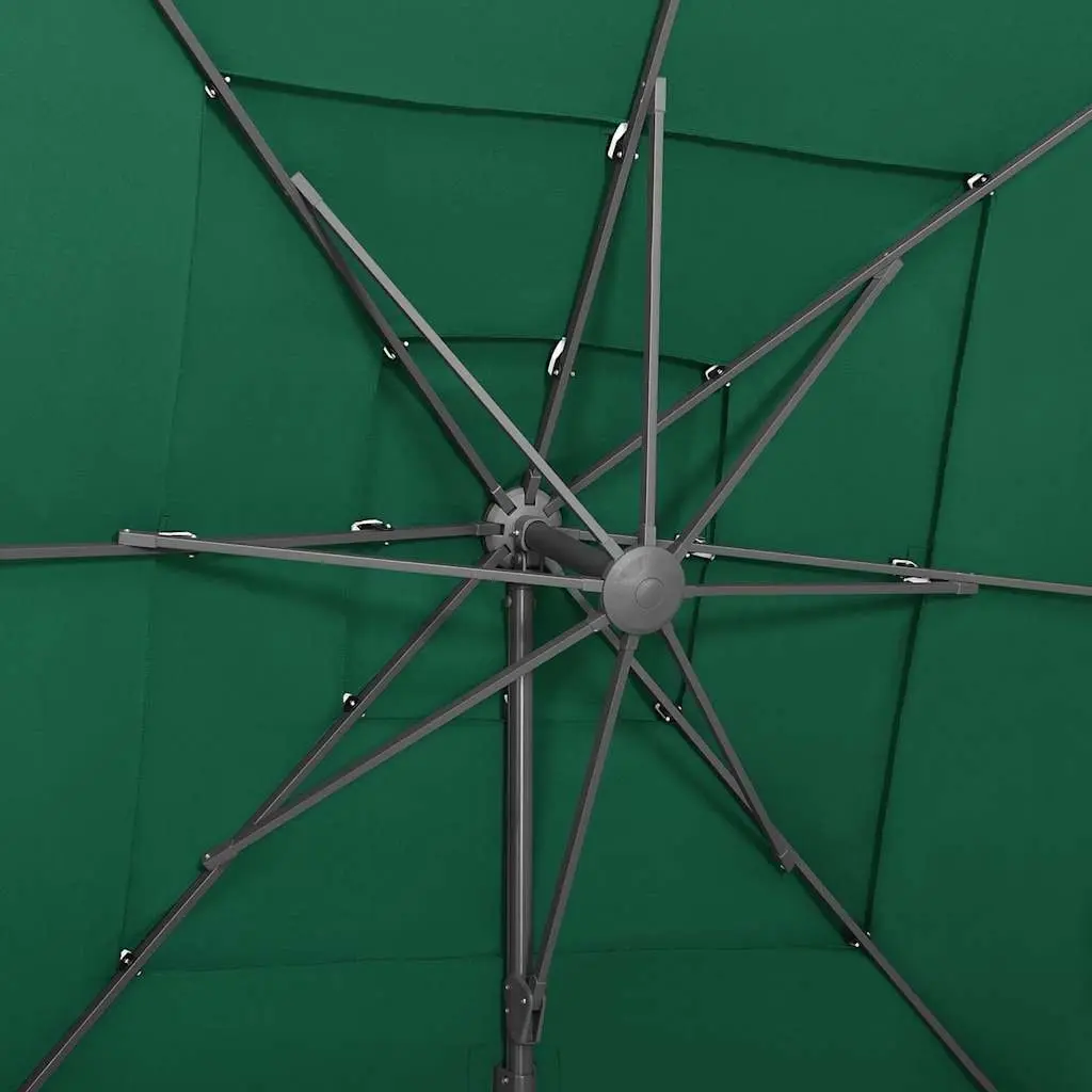 4-Tier Garden Parasol Outdoor Sunshade Green 250x250cm