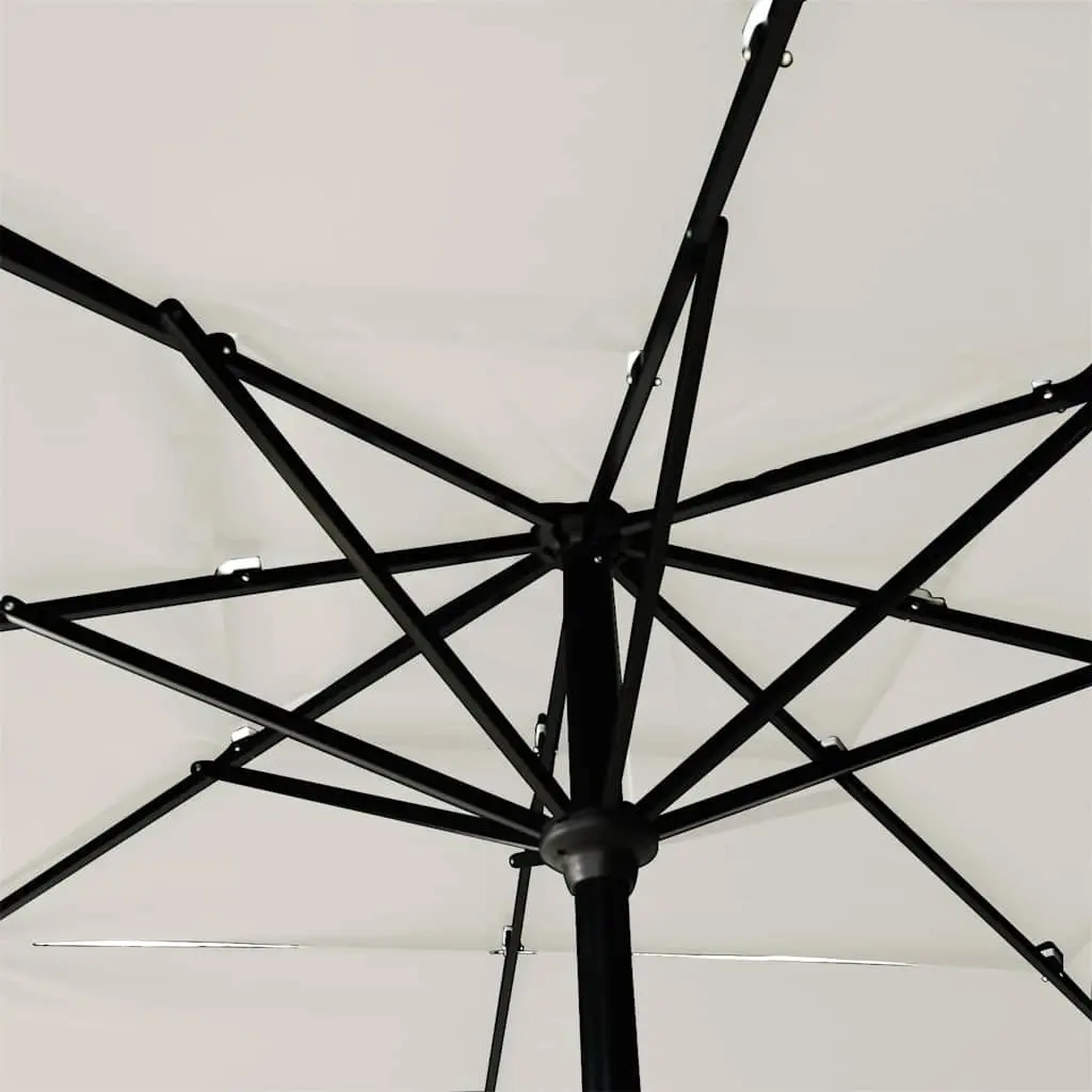 3-Tier Garden Parasol Outdoor Sunshade 2.5 x 2.5 m Beige