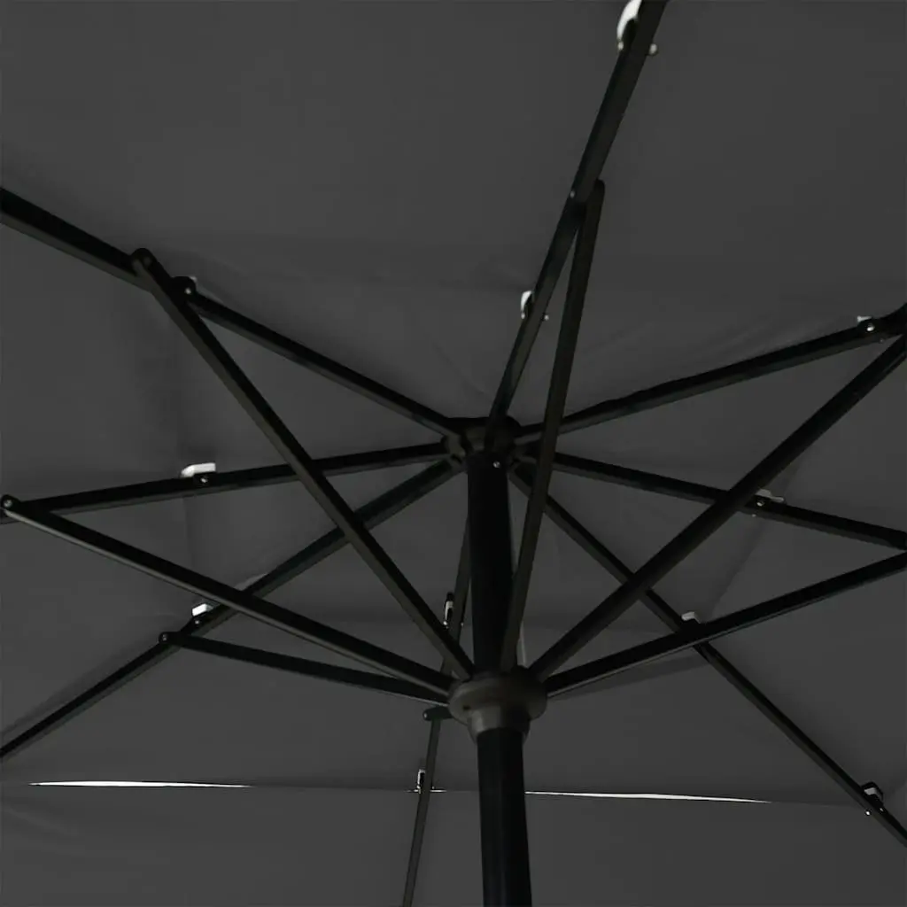 3-Tier Garden Parasol Outdoor Umbrella 2.5x2.5m Anthracite