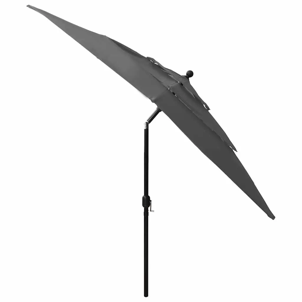 3-Tier Garden Parasol Outdoor Umbrella 2.5x2.5m Anthracite