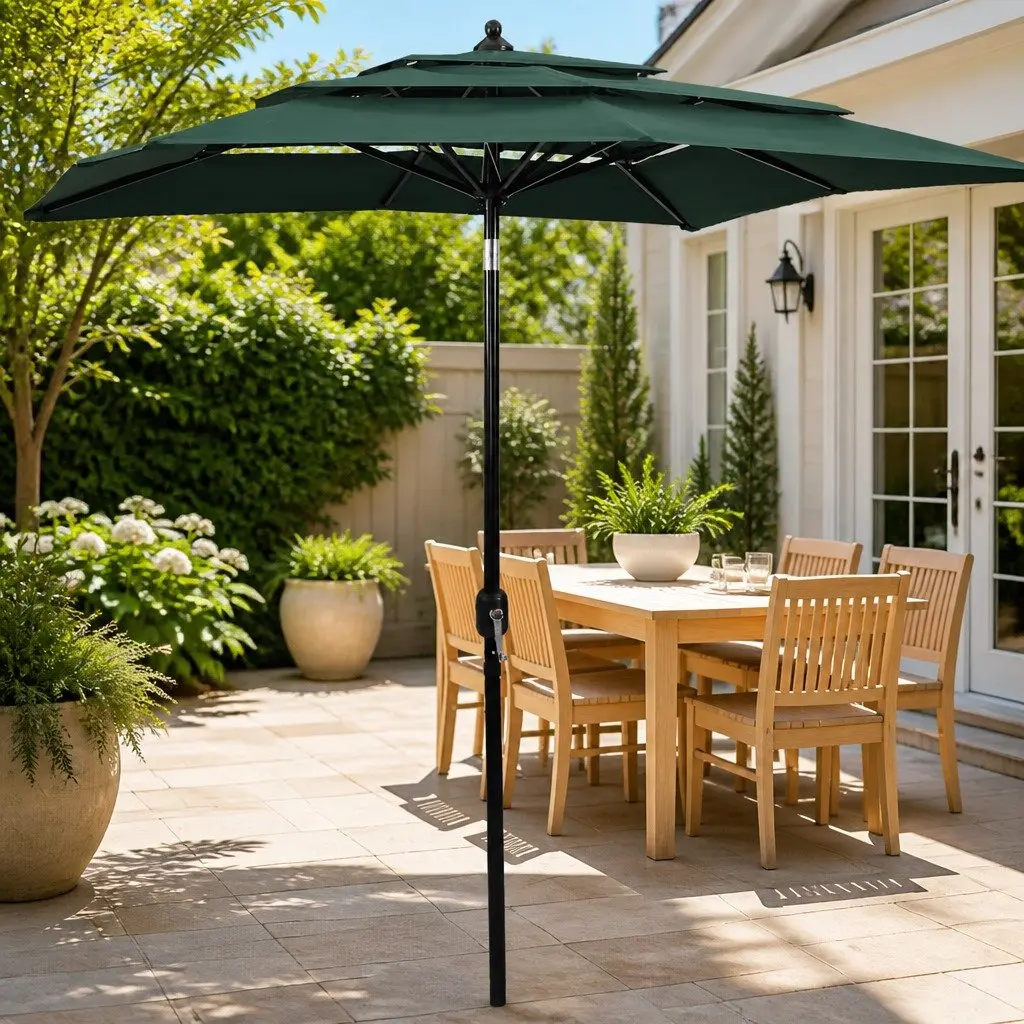 Garden Parasol UV Protection 3-Tier 2x2m Green