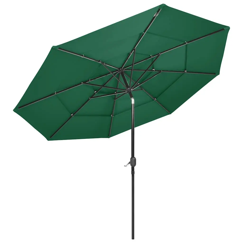 Garden Parasol 3m Outdoor Patio Sun Shade Umbrella Crank Tilt Green