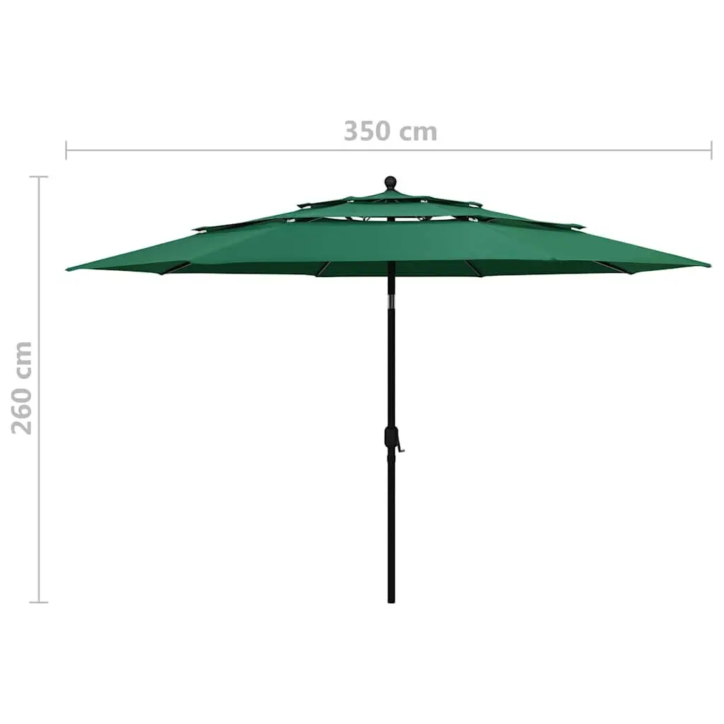 Garden Parasol UV Protection 3.5m Green