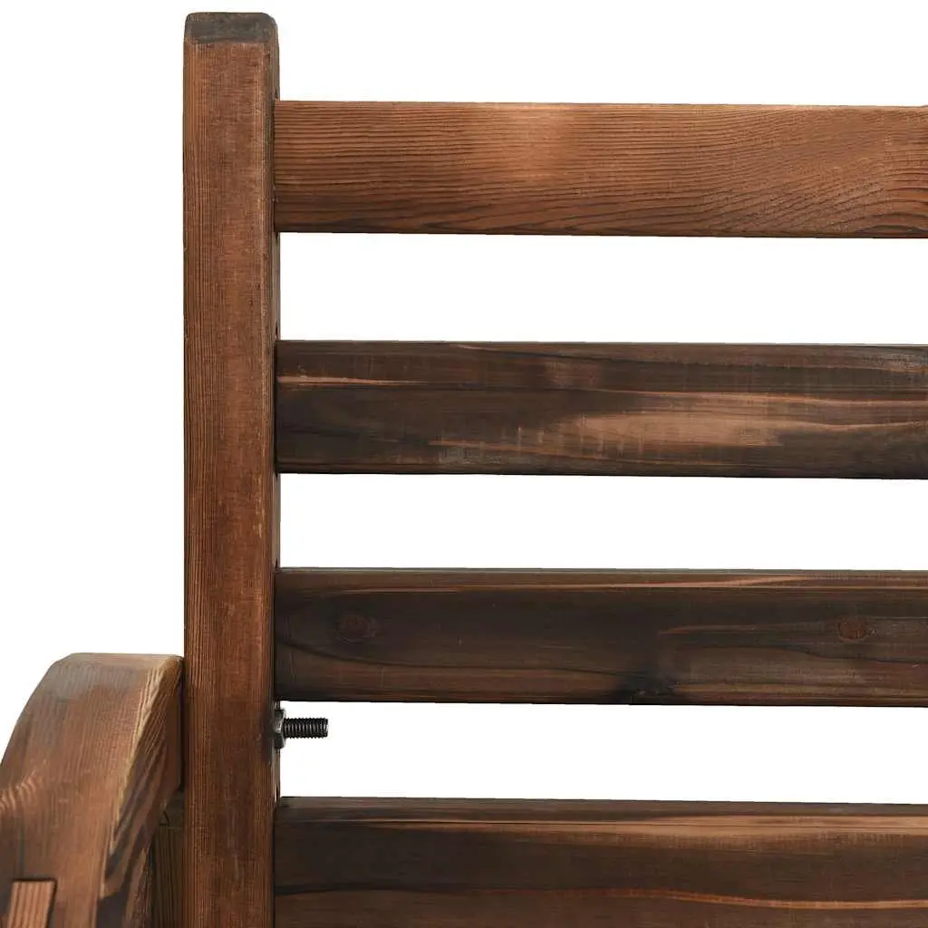 Garden Bench 112cm Outdoor Seating Firwood Wagon Wheel Design Patio Furniture