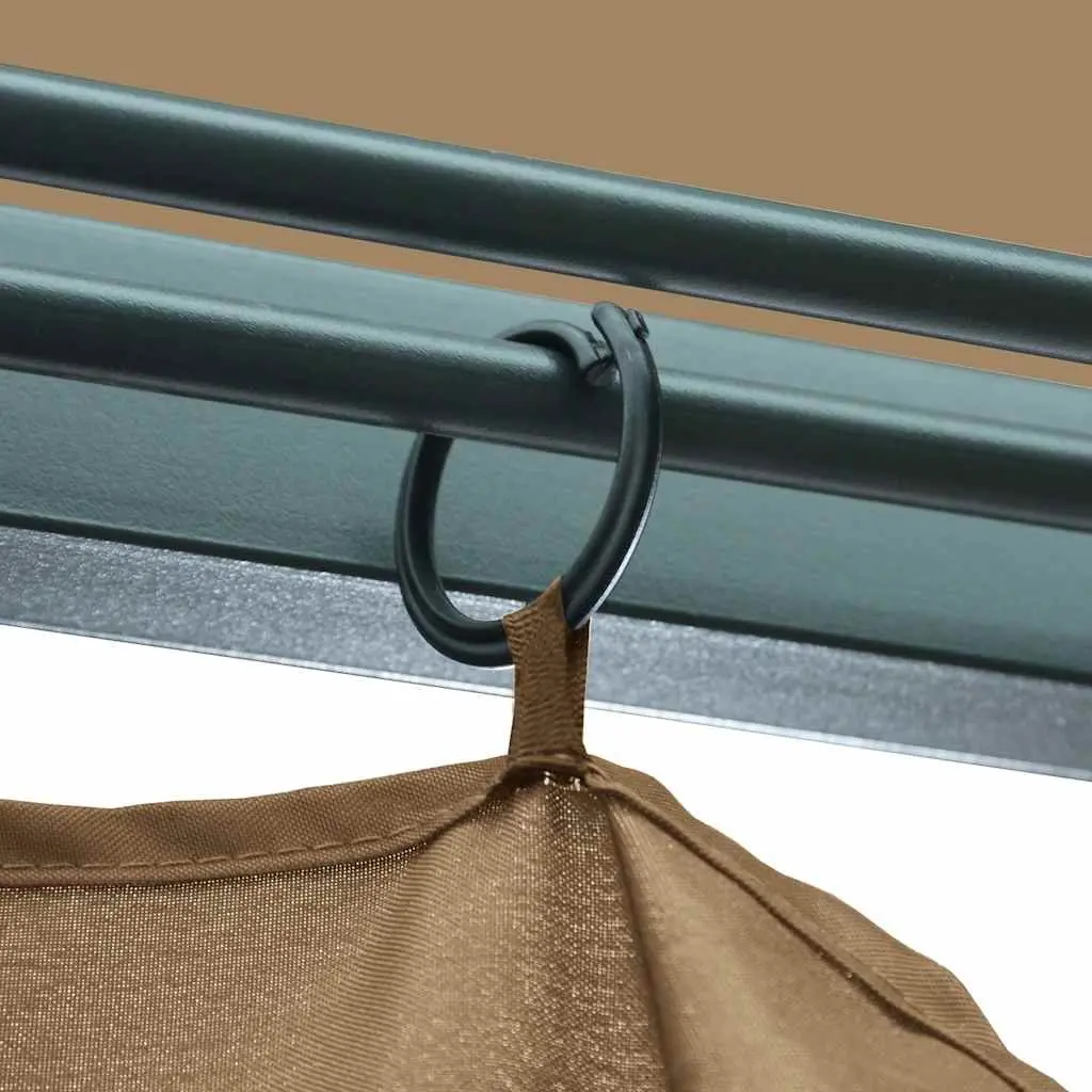 Gazebo Outdoor Canopy Pavilion 300x300cm Taupe with Curtains and Mesh Screens