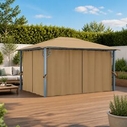 Value-Packed Gazebo with Curtains 400x300 cm Taupe