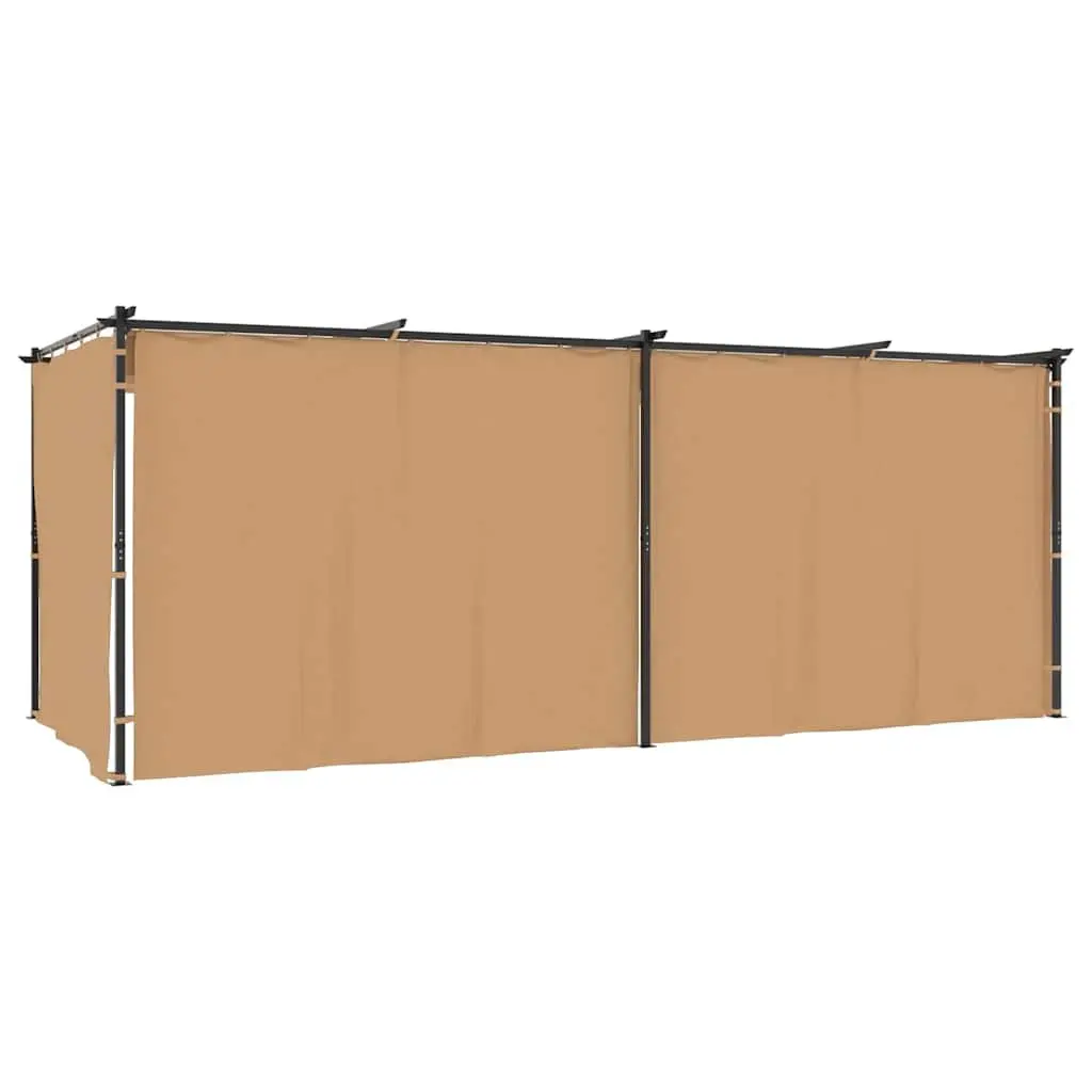 Outdoor Gazebo Canopy 6x3 m Taupe Party Tent with Side Curtains for Garden Shelter