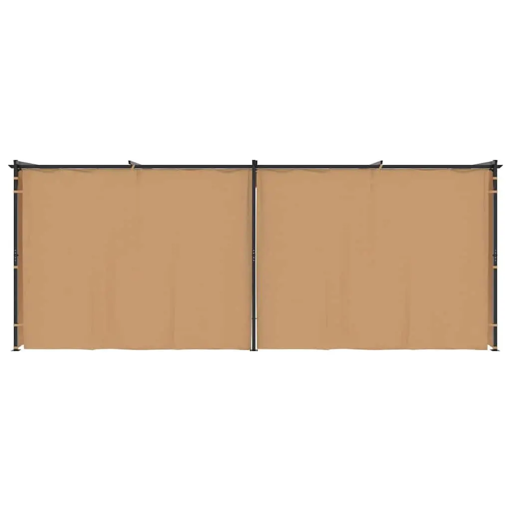 Outdoor Gazebo Canopy 6x3 m Taupe Party Tent with Side Curtains for Garden Shelter