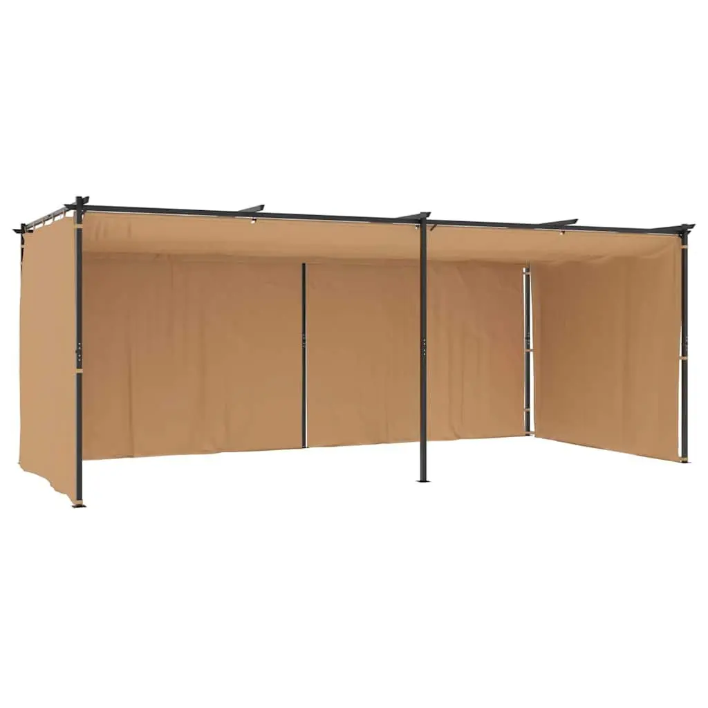 Outdoor Gazebo Canopy 6x3 m Taupe Party Tent with Side Curtains for Garden Shelter