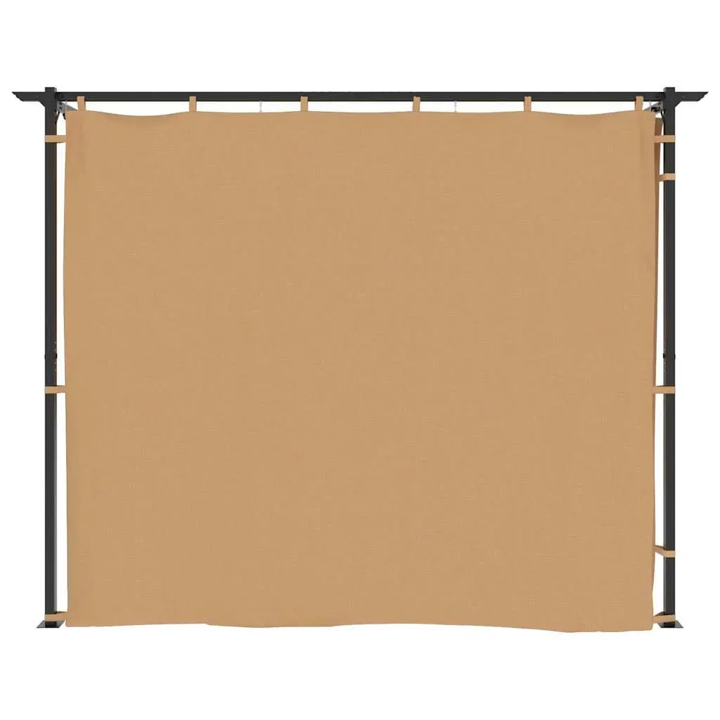 Outdoor Gazebo Canopy 6x3 m Taupe Party Tent with Side Curtains for Garden Shelter
