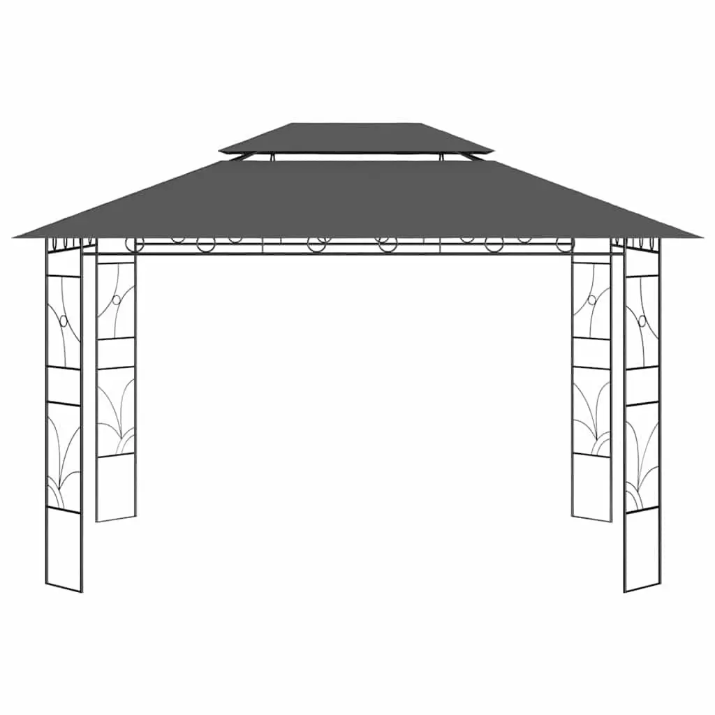 Outdoor Canopy Gazebo Steel Frame 4x3x2.7m Anthracite Shelter for Garden Party Events