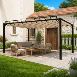 Comforting and Practical 3x4 m Gazebo with Louvered Roof