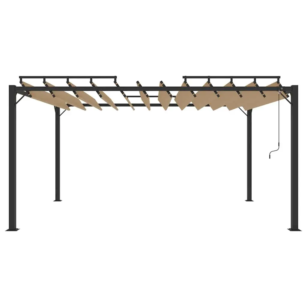 Gazebo Louvered Roof 3x4 m Taupe Outdoor Garden Patio Canopy Aluminium