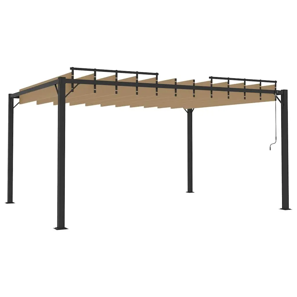 Gazebo Louvered Roof 3x4 m Taupe Outdoor Garden Patio Canopy Aluminium