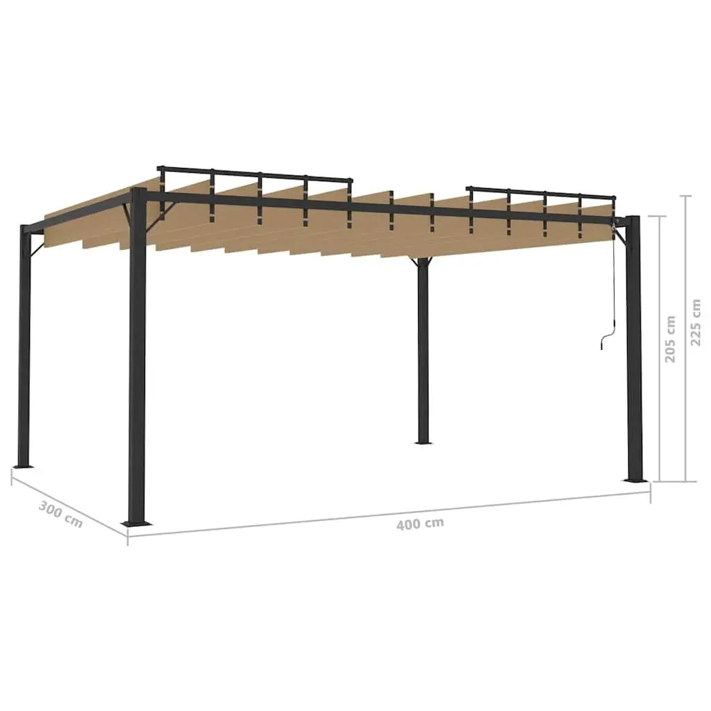 Gazebo Louvered Roof 3x4 m Taupe Outdoor Garden Patio Canopy Aluminium