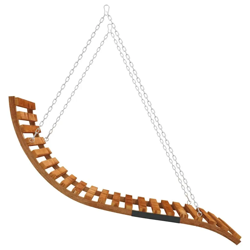 Wooden Swing Bed Curved Design Solid Bent Wood Outdoor Porch Relaxation