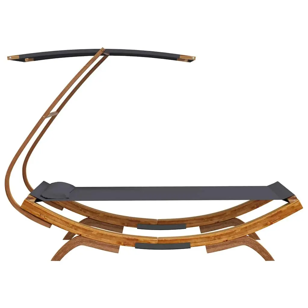 Outdoor Lounge Bed with Canopy Sunbed Garden Patio Furniture Anthracite