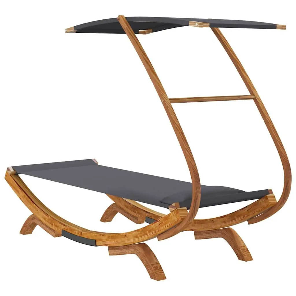 Outdoor Lounge Bed with Canopy Sunbed Garden Patio Furniture Anthracite