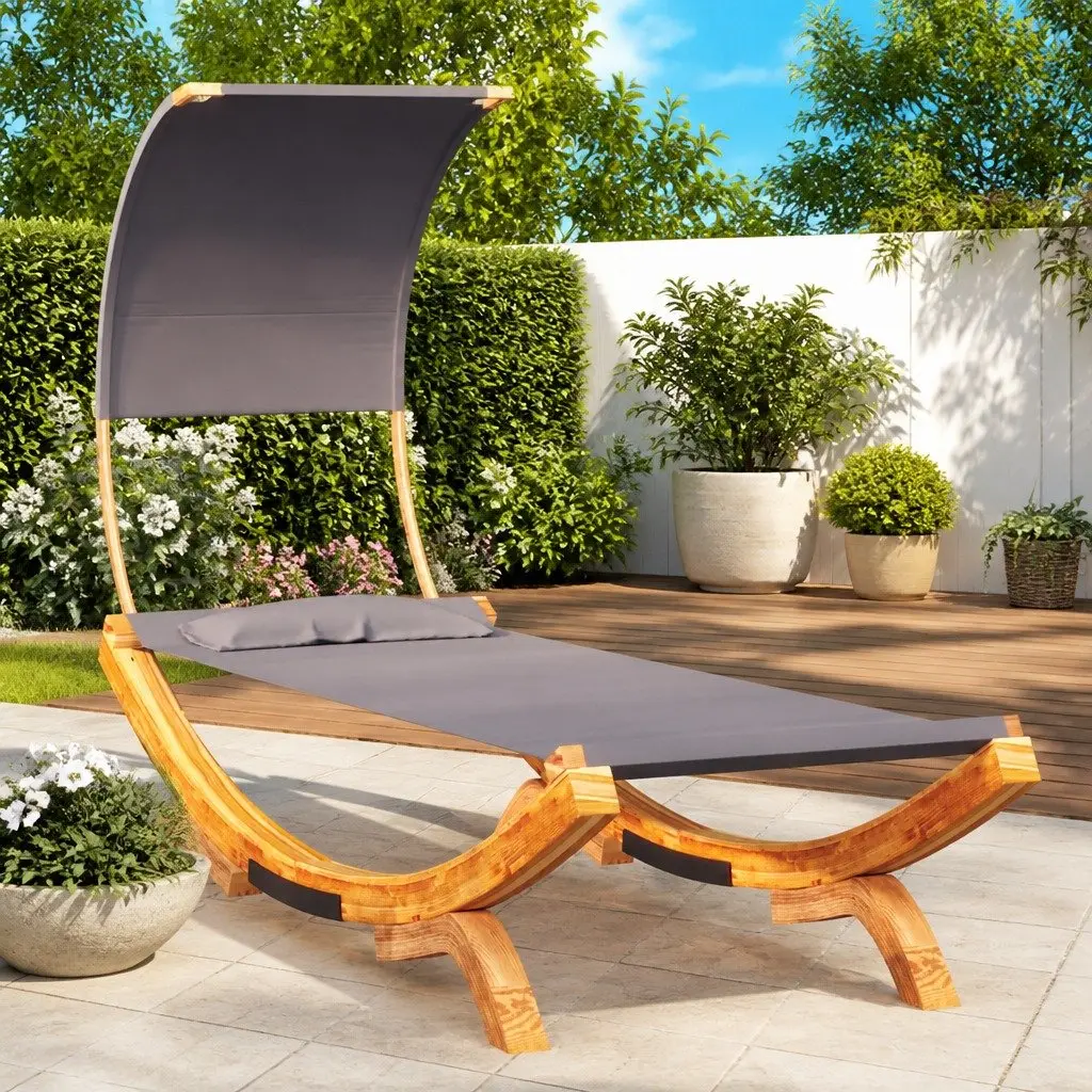 Outdoor Lounge Bed with Canopy