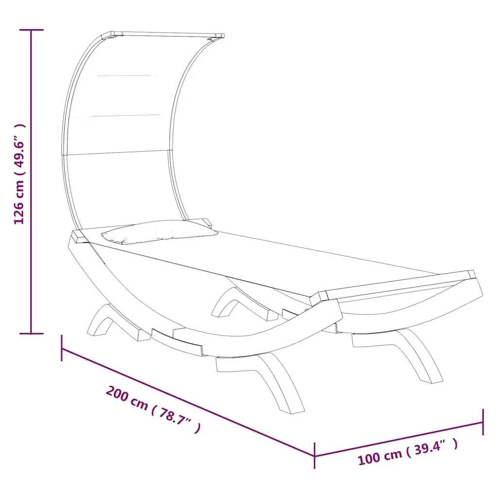 Outdoor Lounge Bed with Canopy