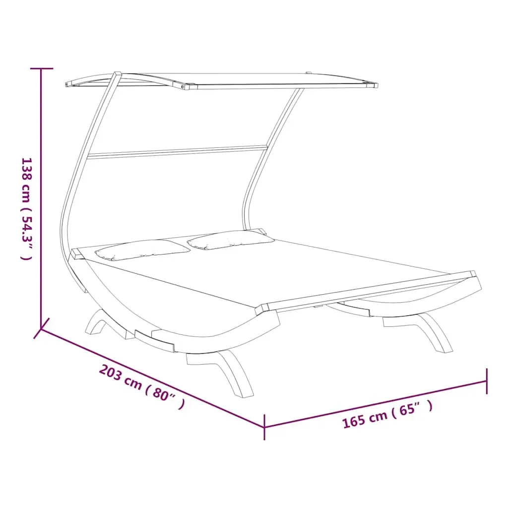 Outdoor Lounge Bed Canopy Relaxation 165 x 203 x 138 cm Anthracite