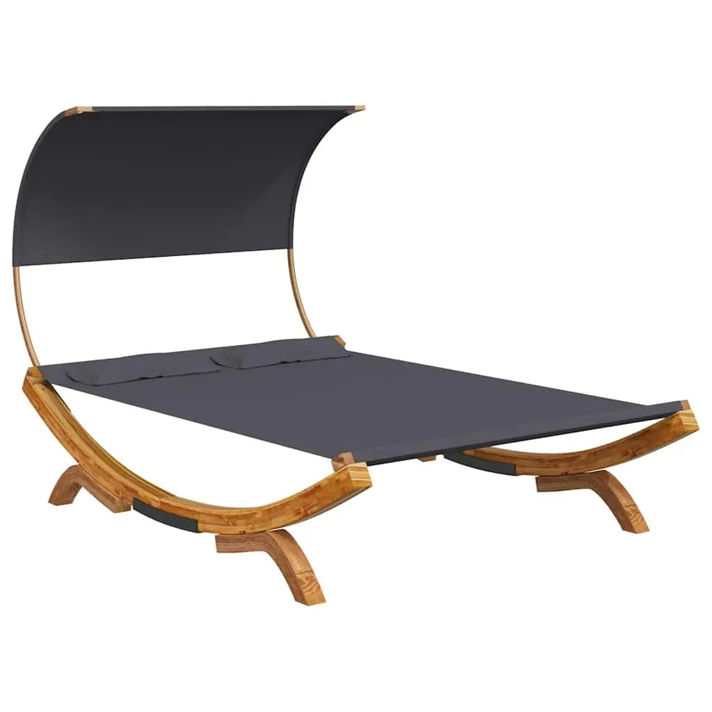 Outdoor Lounge Bed Canopy Sun Shade Garden Patio Daybed 165L x 203W x 126H cm Anthracite Frame
