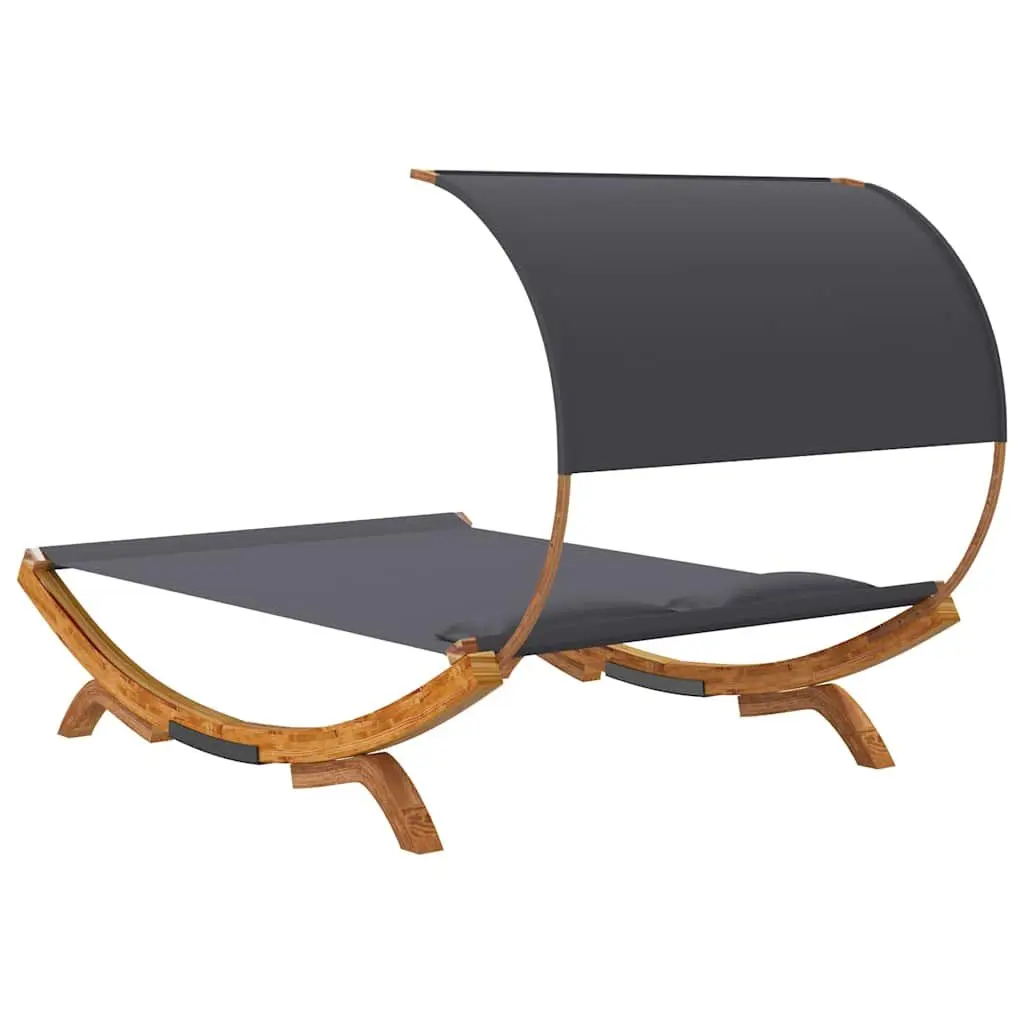 Outdoor Lounge Bed Canopy Sun Shade Garden Patio Daybed 165L x 203W x 126H cm Anthracite Frame