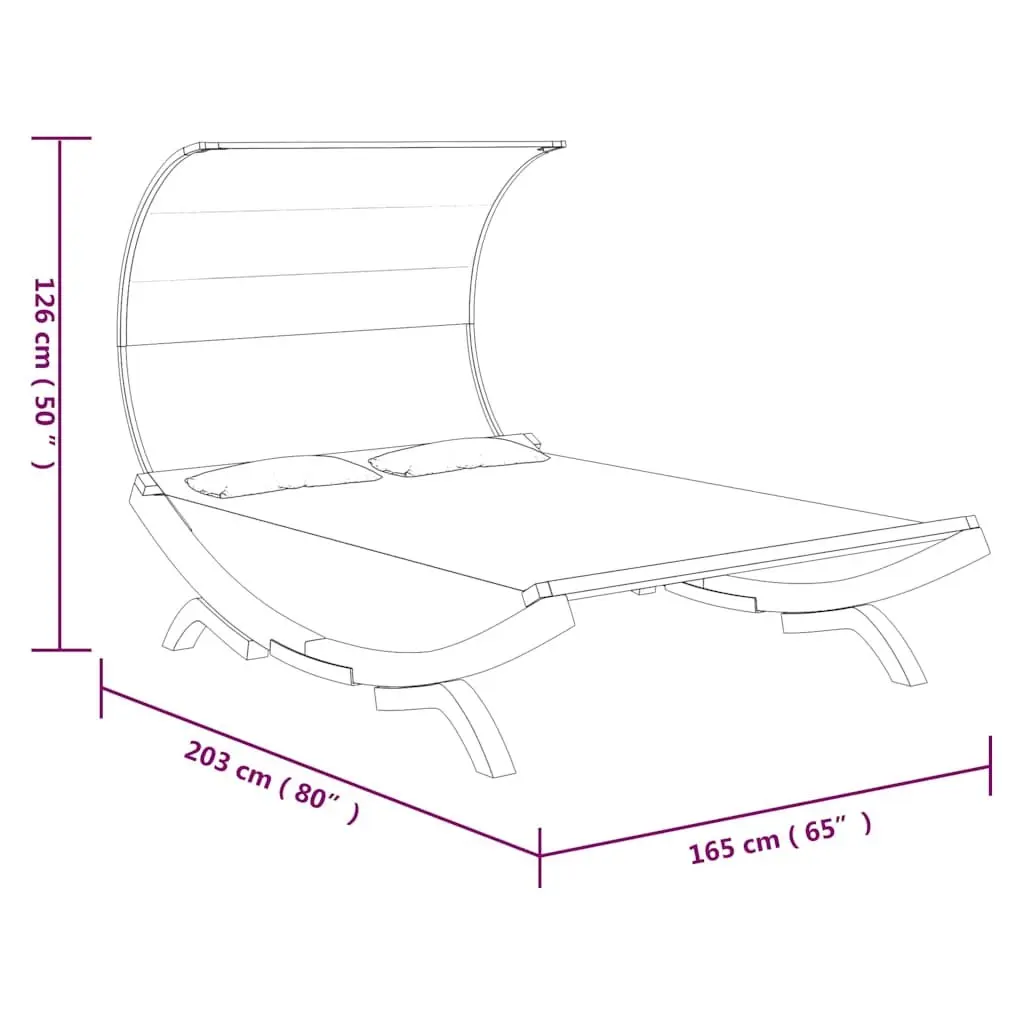 Outdoor Lounge Bed Canopy Sun Shade Garden Patio Daybed 165L x 203W x 126H cm Anthracite Frame