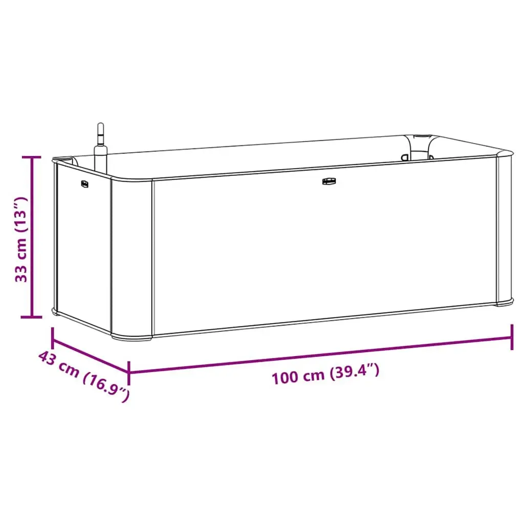 Raised Garden Bed Self Watering System 100 x 43 x 33 cm White