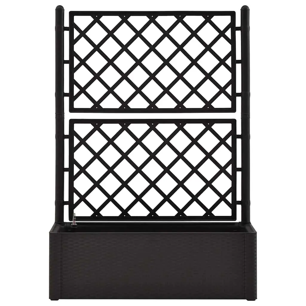 Raised Garden Bed Self Watering Planter Box with Trellis 90L Anthracite Outdoor