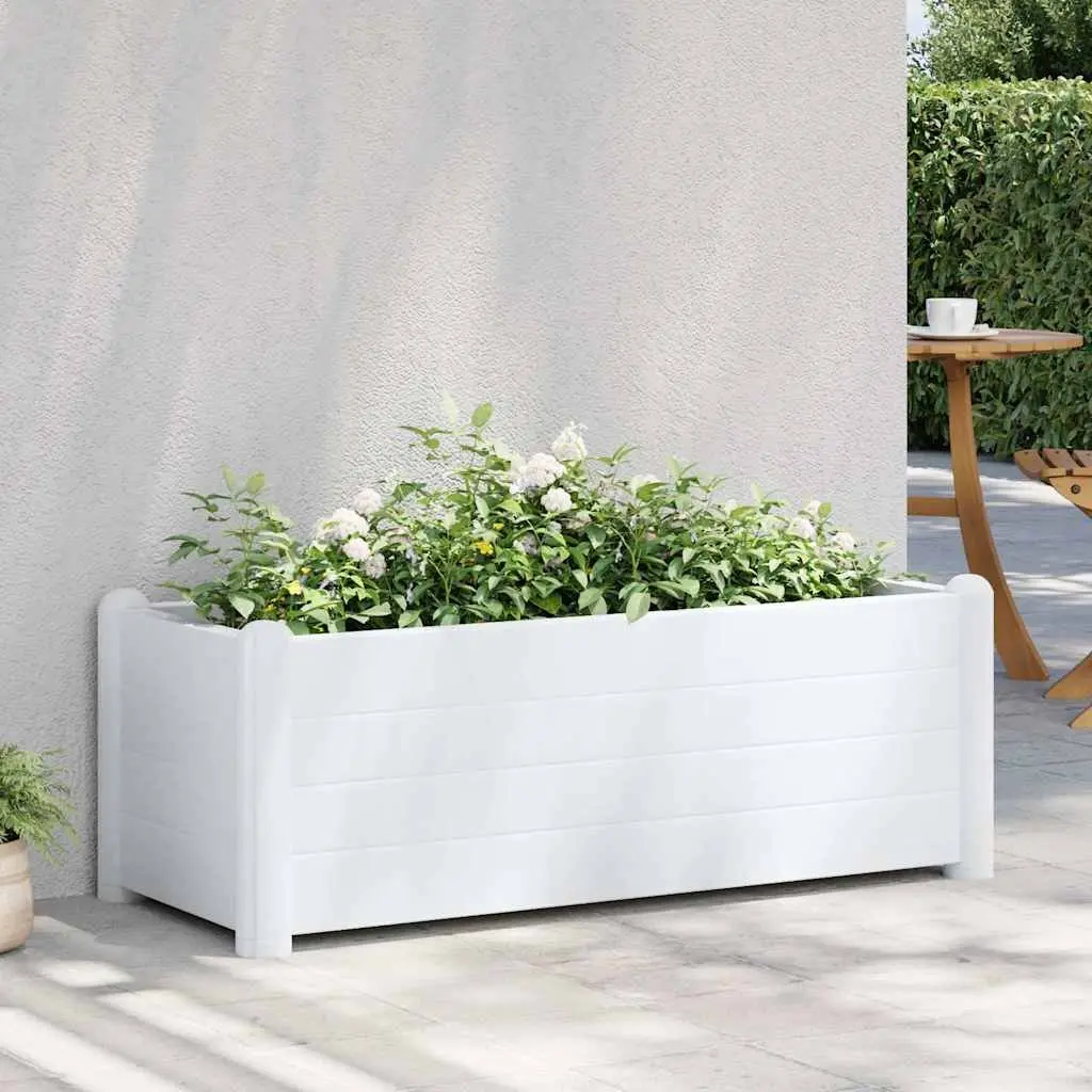 Raised Garden Bed Planter Indoor Outdoor 100 x 43 x 35 cm White PP