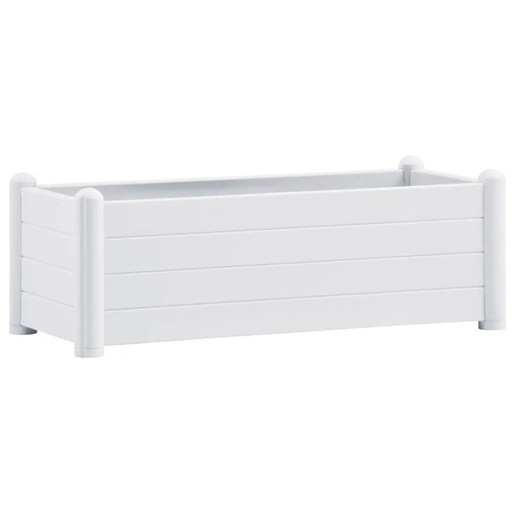 Raised Garden Bed Planter Indoor Outdoor 100 x 43 x 35 cm White PP