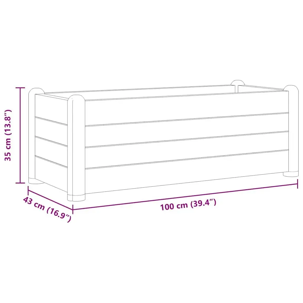 Raised Garden Bed Planter Indoor Outdoor 100 x 43 x 35 cm White PP